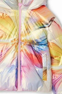 Casacões E Casacos<Desigual Abrigo floral metalizado