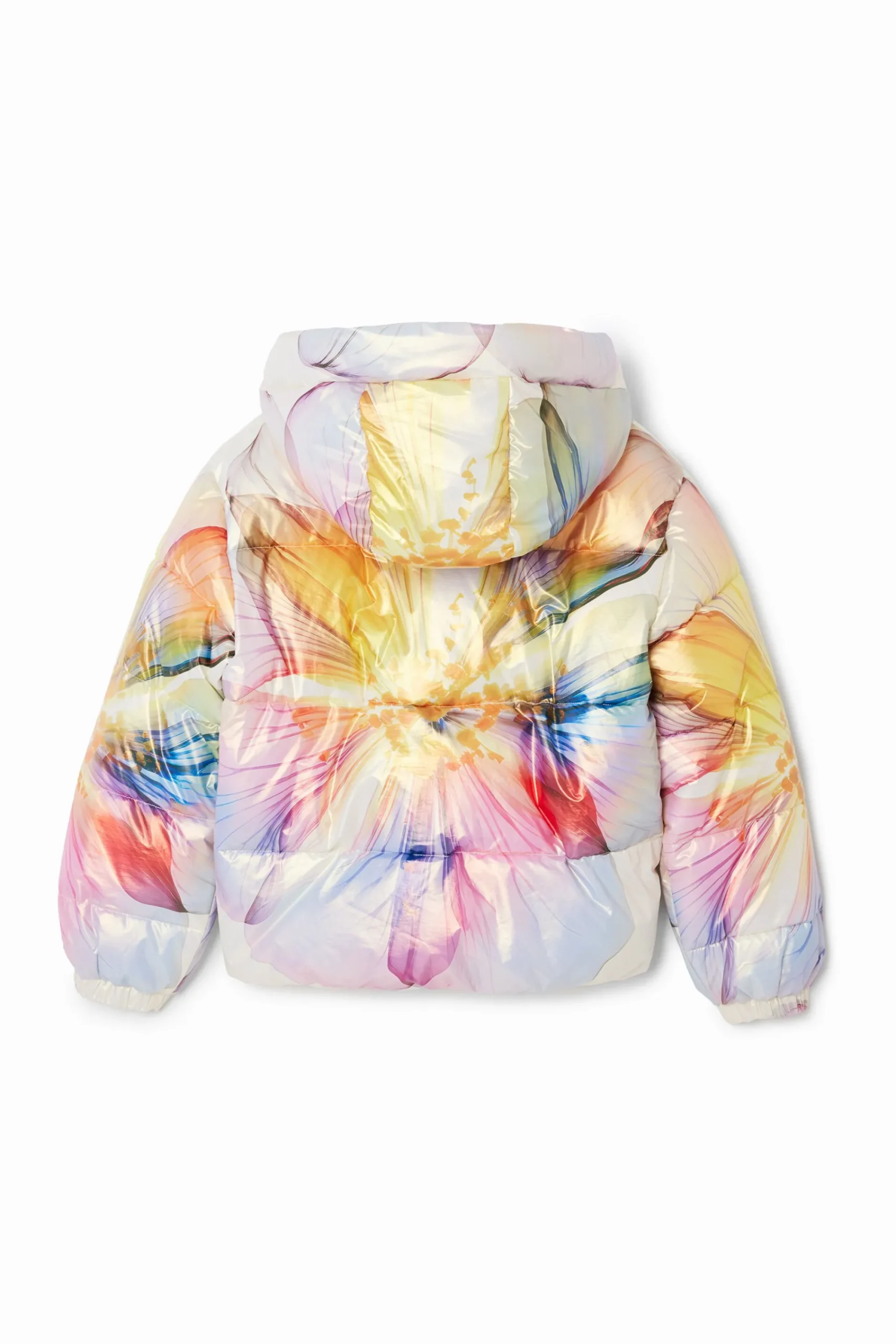 Casacões E Casacos<Desigual Abrigo floral metalizado