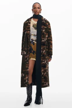 Casacões E Casacos<Desigual Abrigo longo estampado