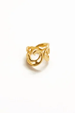Joalharia<Desigual Anel formas orgânicas banho ouro Zalio