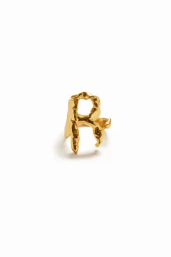 Joalharia<Desigual Anel letra R banho ouro Zalio