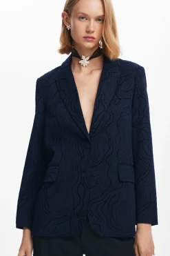 Casacões E Casacos<Desigual Blazer bordado com flores