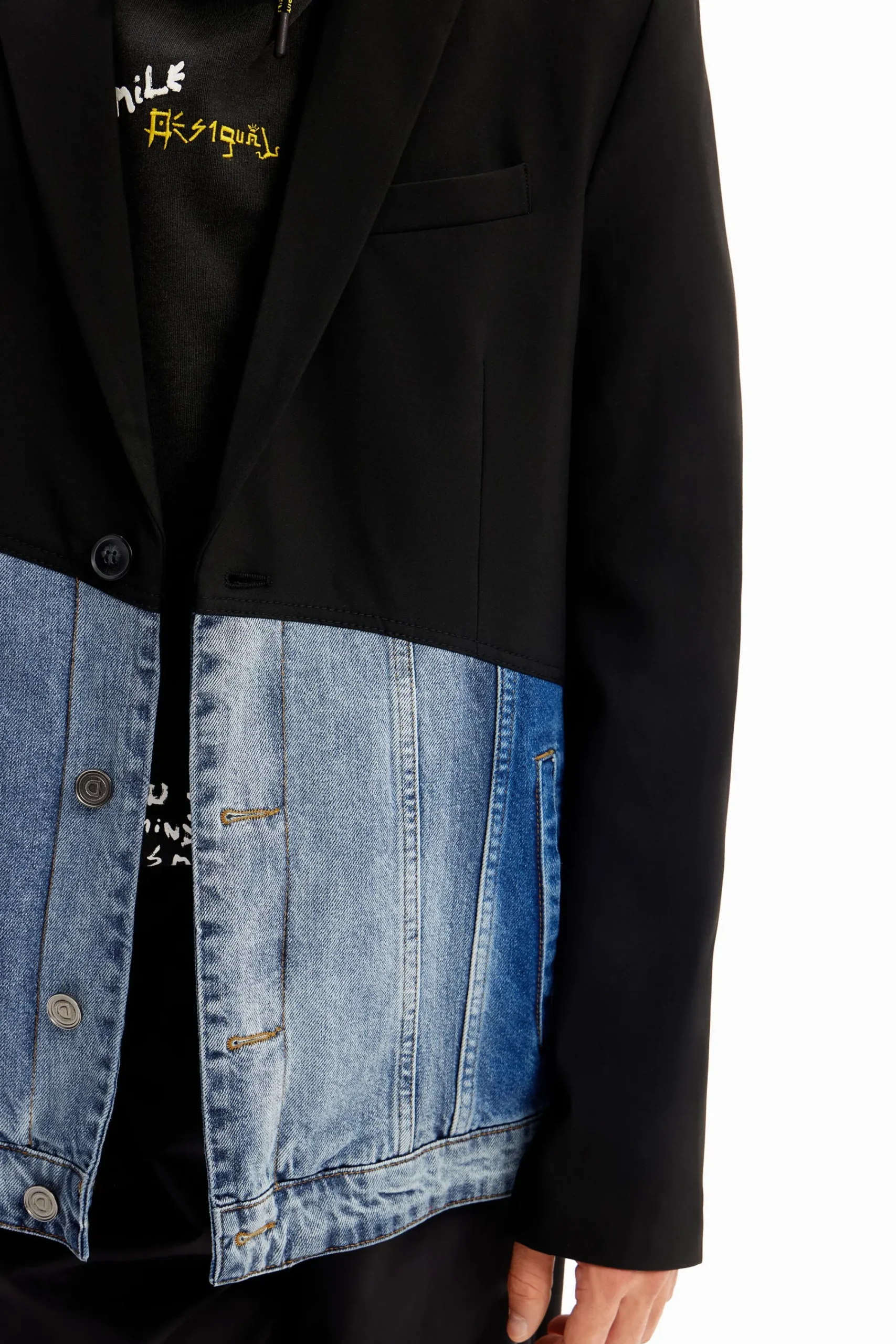 Casacões E Casacos<Desigual Blazer de ganga em dois materiais
