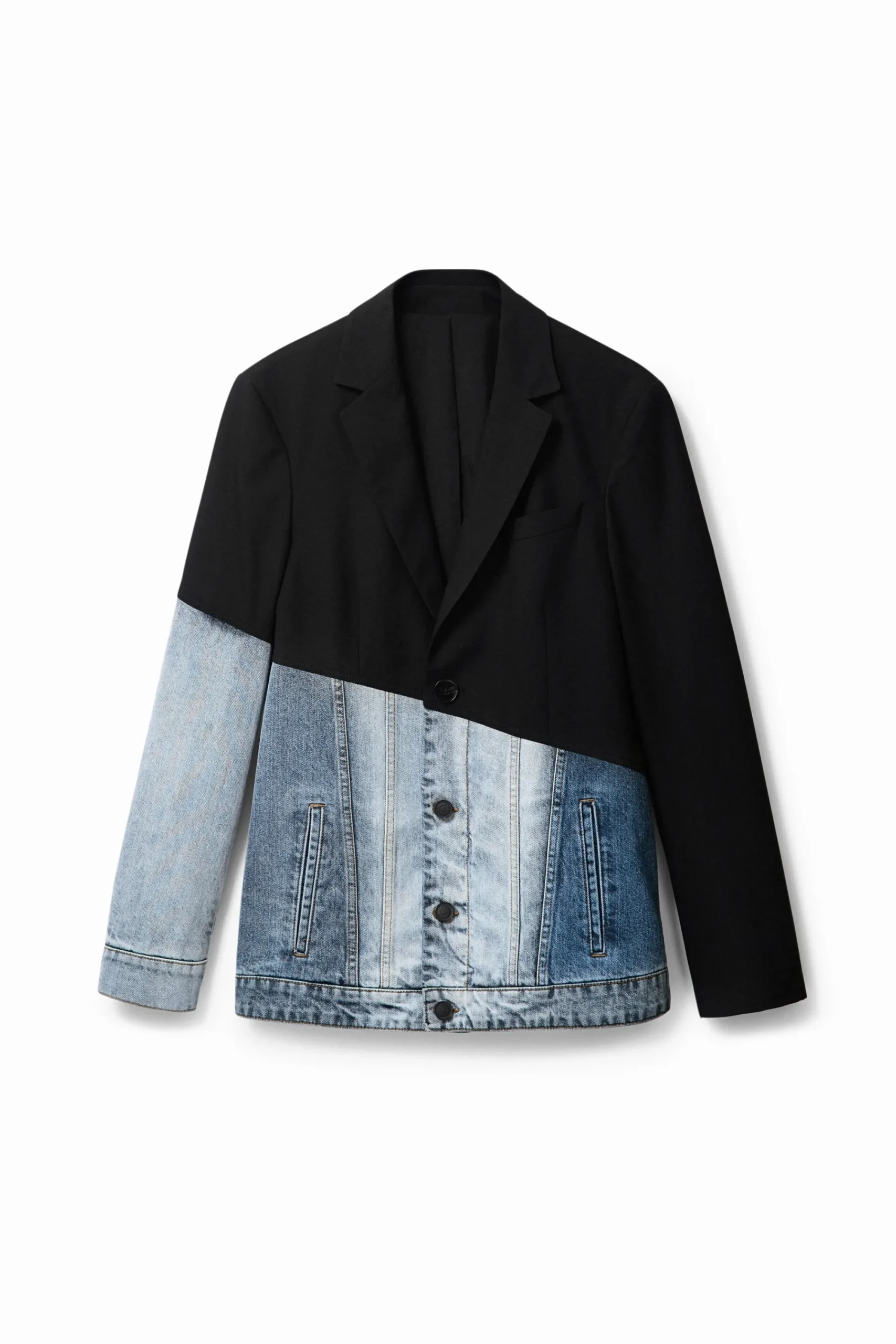 Casacões E Casacos<Desigual Blazer de ganga em dois materiais