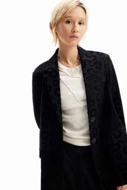 Casacões E Casacos<Desigual Blazer flocado geométrico