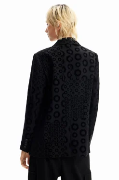 Casacões E Casacos<Desigual Blazer flocado geométrico