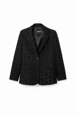 Casacões E Casacos<Desigual Blazer flocado geométrico