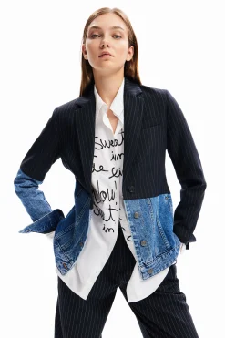 Casacões E Casacos<Desigual Blazer híbrido ganga