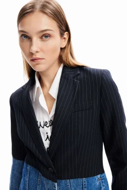 Casacões E Casacos<Desigual Blazer híbrido ganga