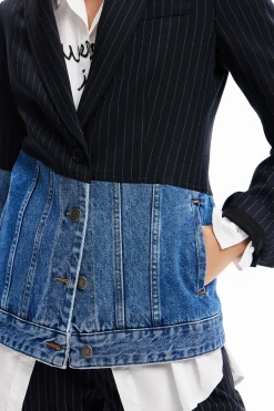 Casacões E Casacos<Desigual Blazer híbrido ganga