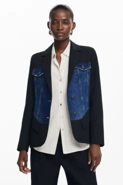 Casacões E Casacos<Desigual Blazer híbrido trucker