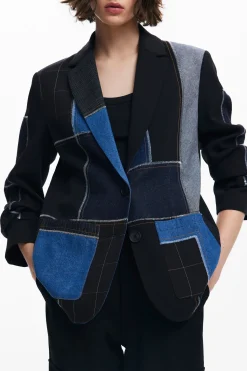 Casacões E Casacos<Desigual Blazer patchwork combinado