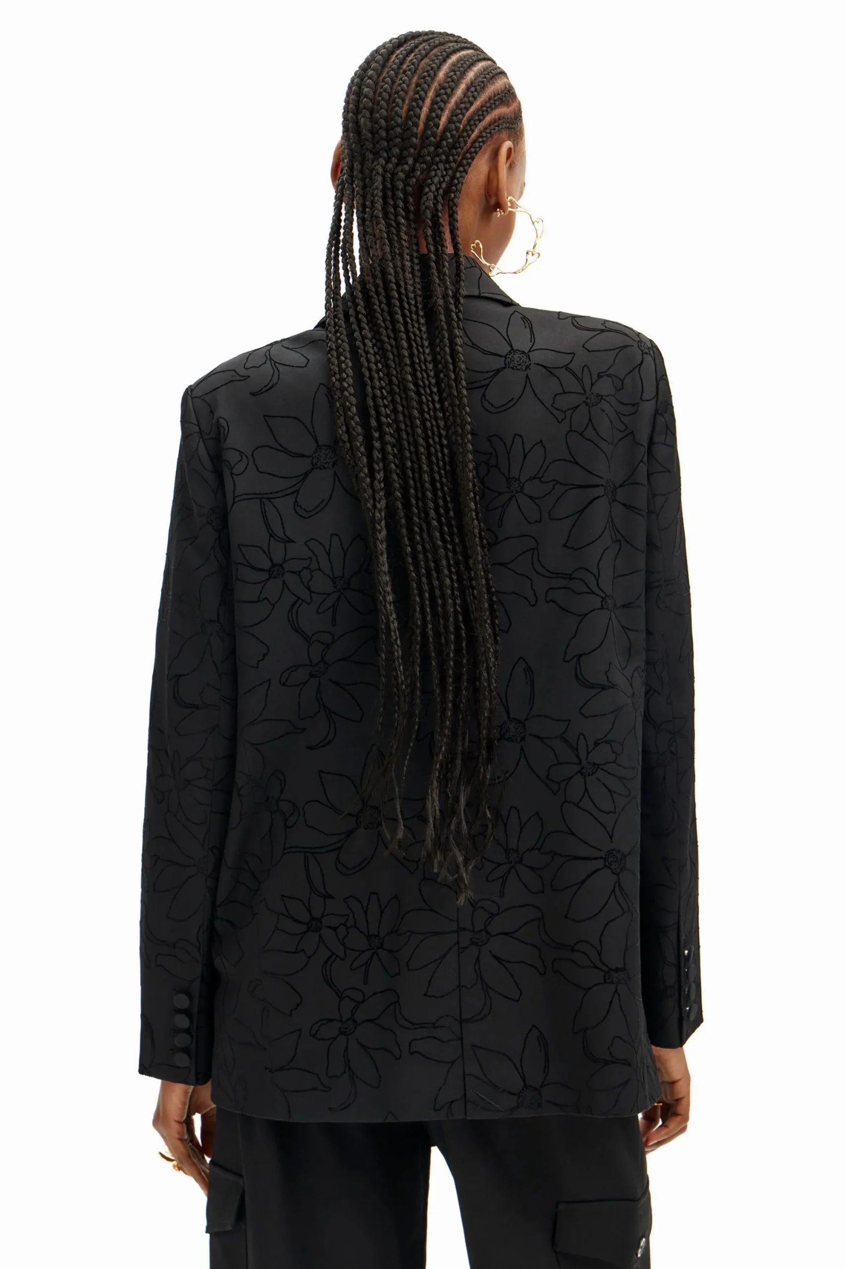 Casacões E Casacos<Desigual Blazer texturizado silhueta flores