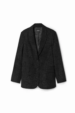 Casacões E Casacos<Desigual Blazer texturizado silhueta flores