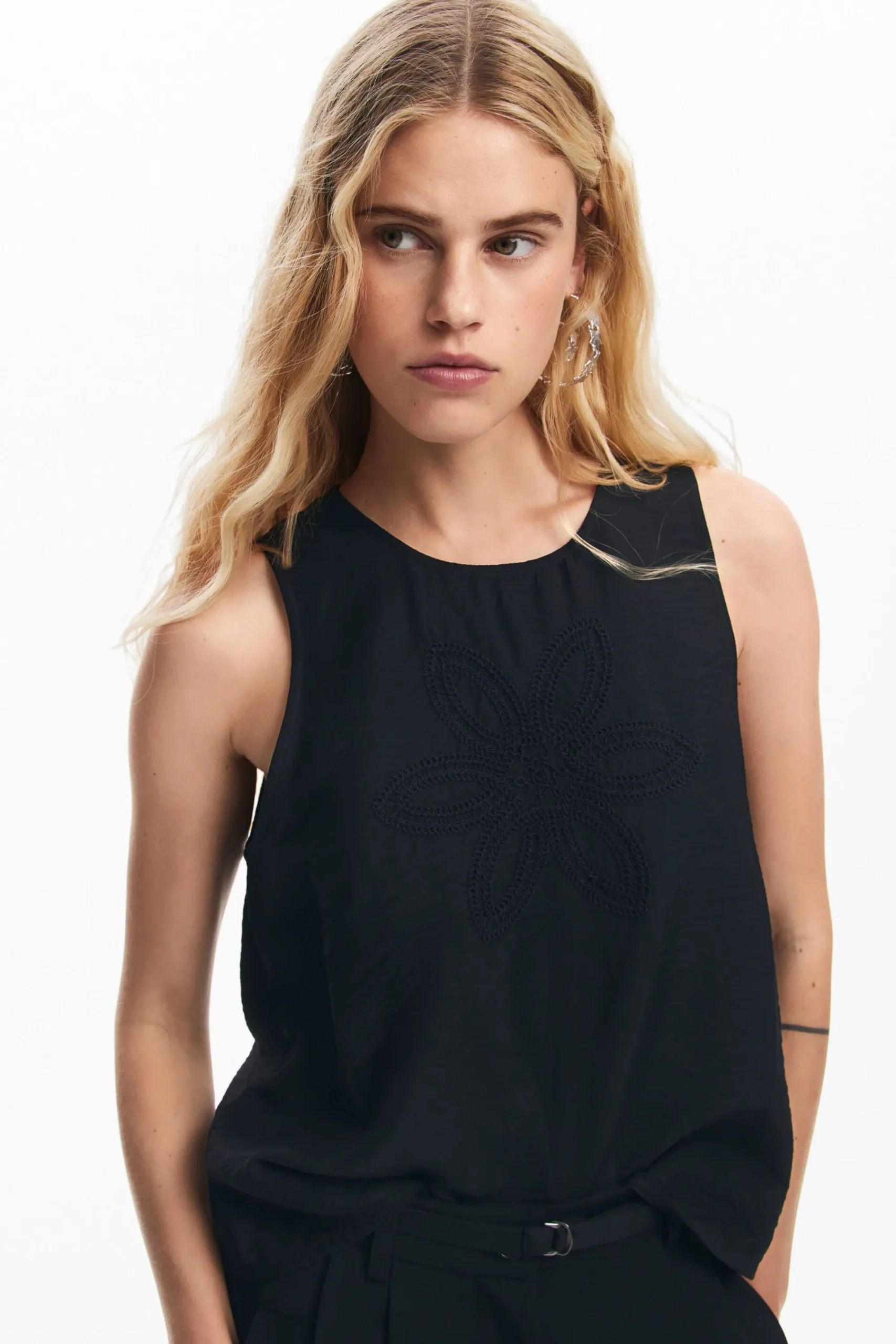 Camisas E Blusas<Desigual Blusa bordada com flores