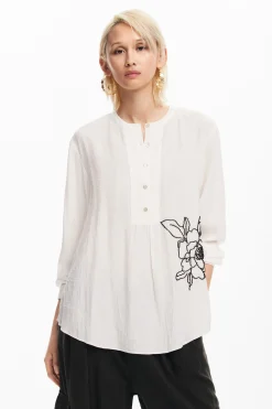 Camisas E Blusas<Desigual Blusa com flor bordada