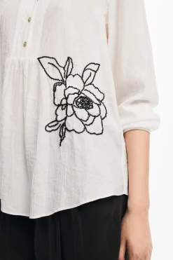 Camisas E Blusas<Desigual Blusa com flor bordada