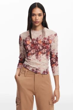 Camisas E Blusas<Desigual Blusa de flores com textura