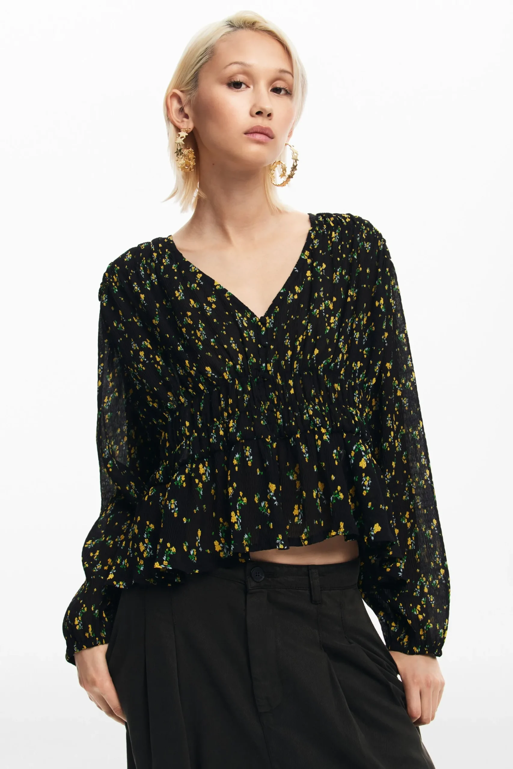 Camisas E Blusas<Desigual Blusa estampada com flores