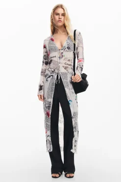 Camisas E Blusas|Vestidos E Macacões<Desigual Blusa larga com estampa de jornal