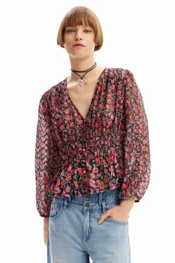 Camisas E Blusas<Desigual Blusa plumeti flores
