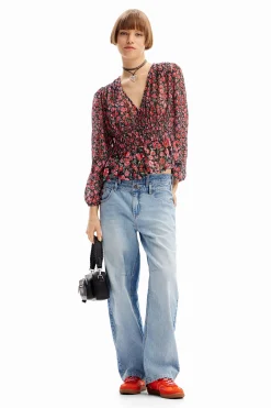 Camisas E Blusas<Desigual Blusa plumeti flores