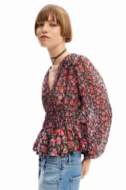 Camisas E Blusas<Desigual Blusa plumeti flores