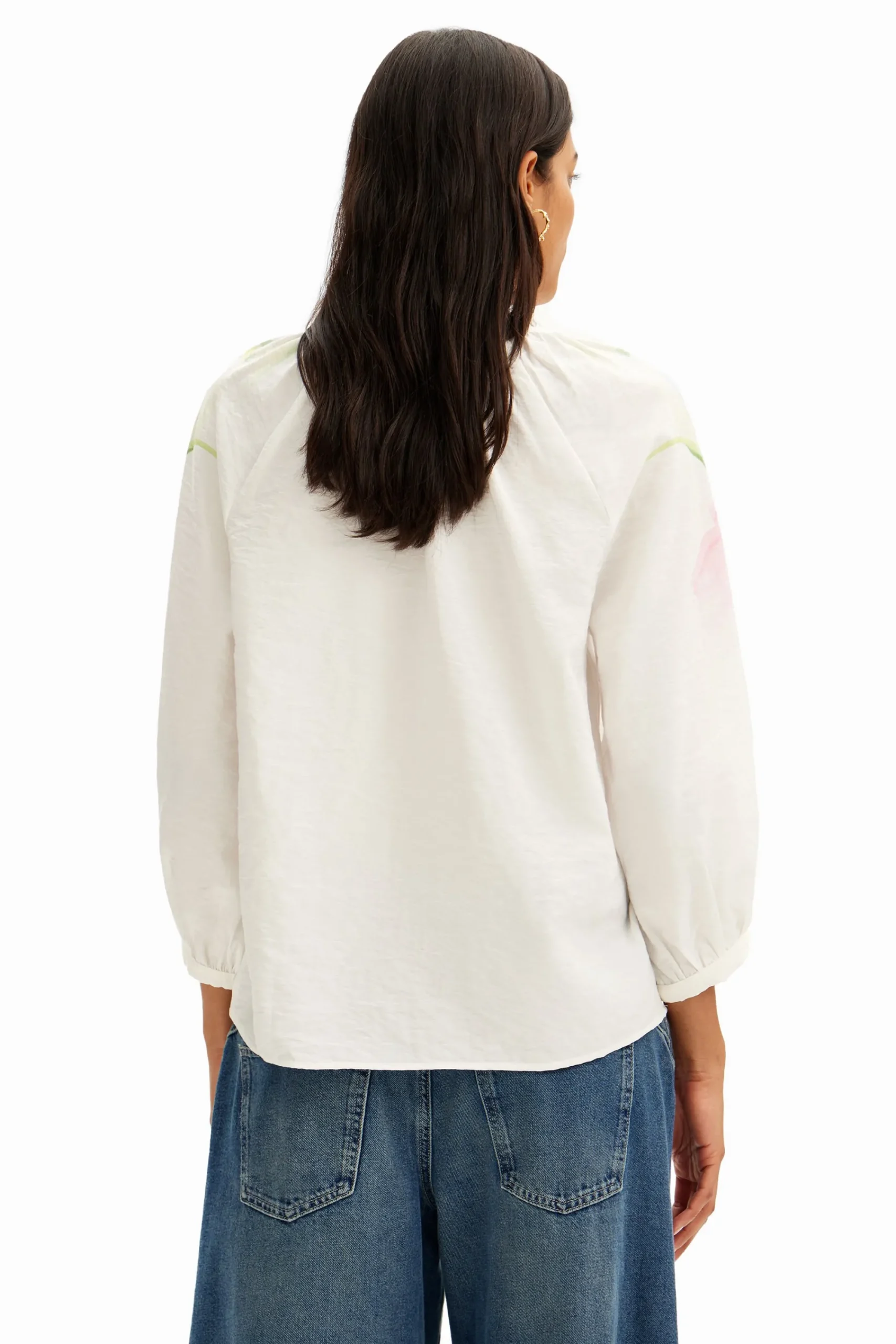 Camisas E Blusas<Desigual Blusa vaporosa com estampa de flores em aquarela.