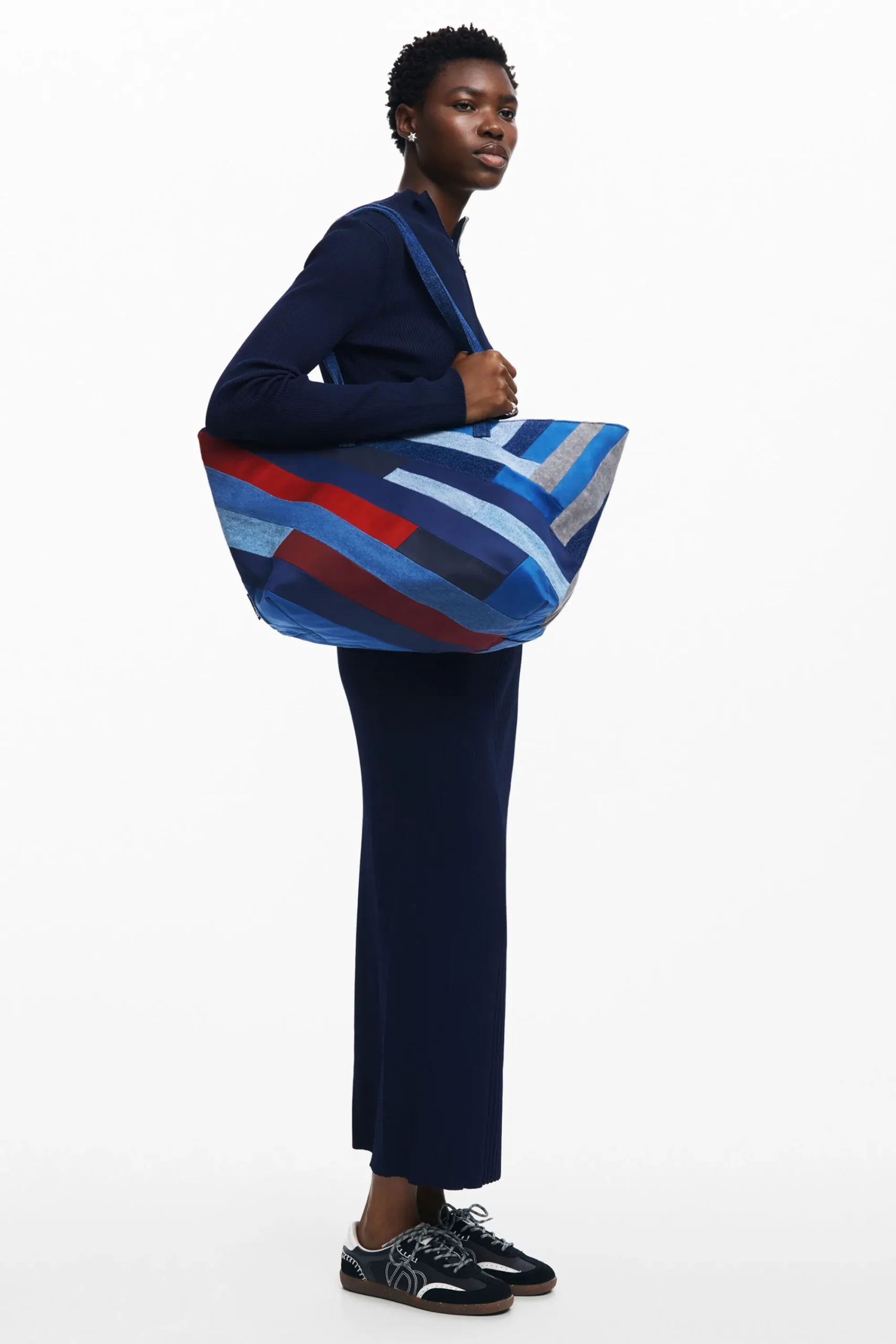Malas|Malas Shopper<Desigual Bolsa de denim com linhas