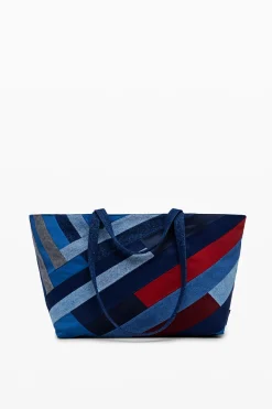 Malas|Malas Shopper<Desigual Bolsa de denim com linhas