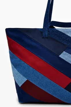 Malas|Malas Shopper<Desigual Bolsa de denim com linhas