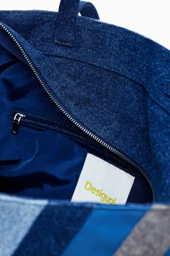 Malas|Malas Shopper<Desigual Bolsa de denim com linhas