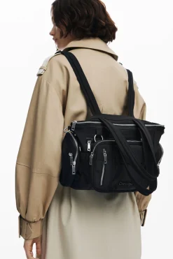 Malas<Desigual Bolsa grande com asas e fecho éclair