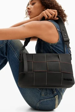 Malas|Malas A Tiracolo<Desigual Bolsa transversal M trançada com pespontos