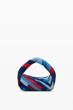 Malas<Desigual Bolso de denim listrado