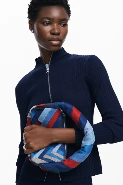 Malas<Desigual Bolso de denim listrado