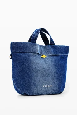Malas|Malas Shopper<Desigual Bolso shopper L reversível em denim