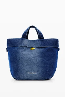 Malas|Malas Shopper<Desigual Bolso shopper L reversível em denim