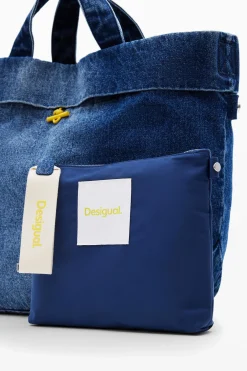 Malas|Malas Shopper<Desigual Bolso shopper L reversível em denim