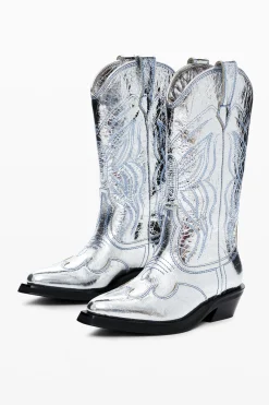 Sapatos<Desigual Bota cowboy metalizada