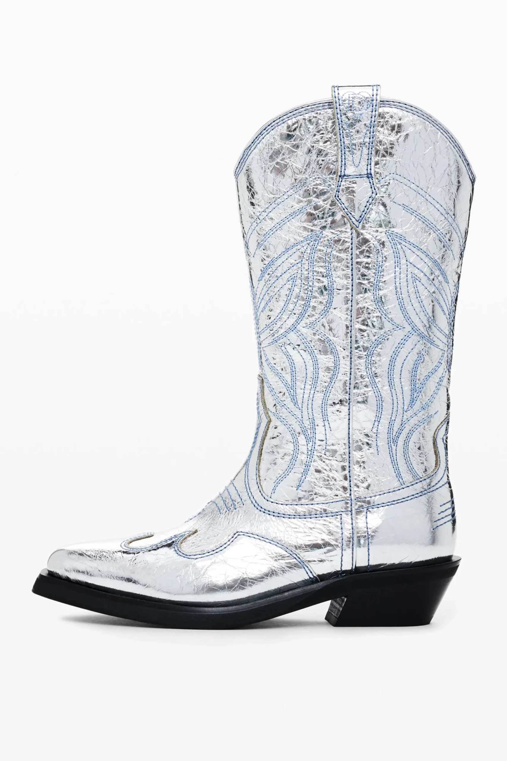 Sapatos<Desigual Bota cowboy metalizada