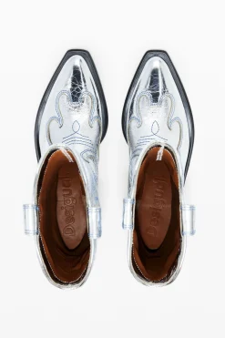 Sapatos<Desigual Bota cowboy metalizada