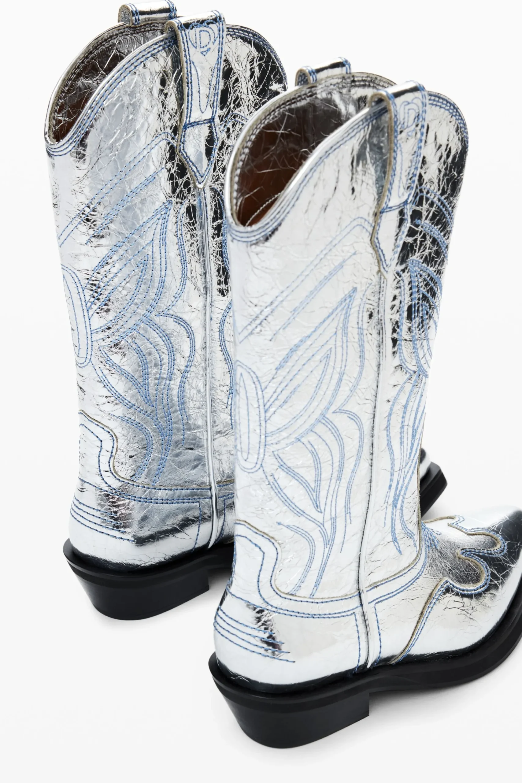 Sapatos<Desigual Bota cowboy metalizada