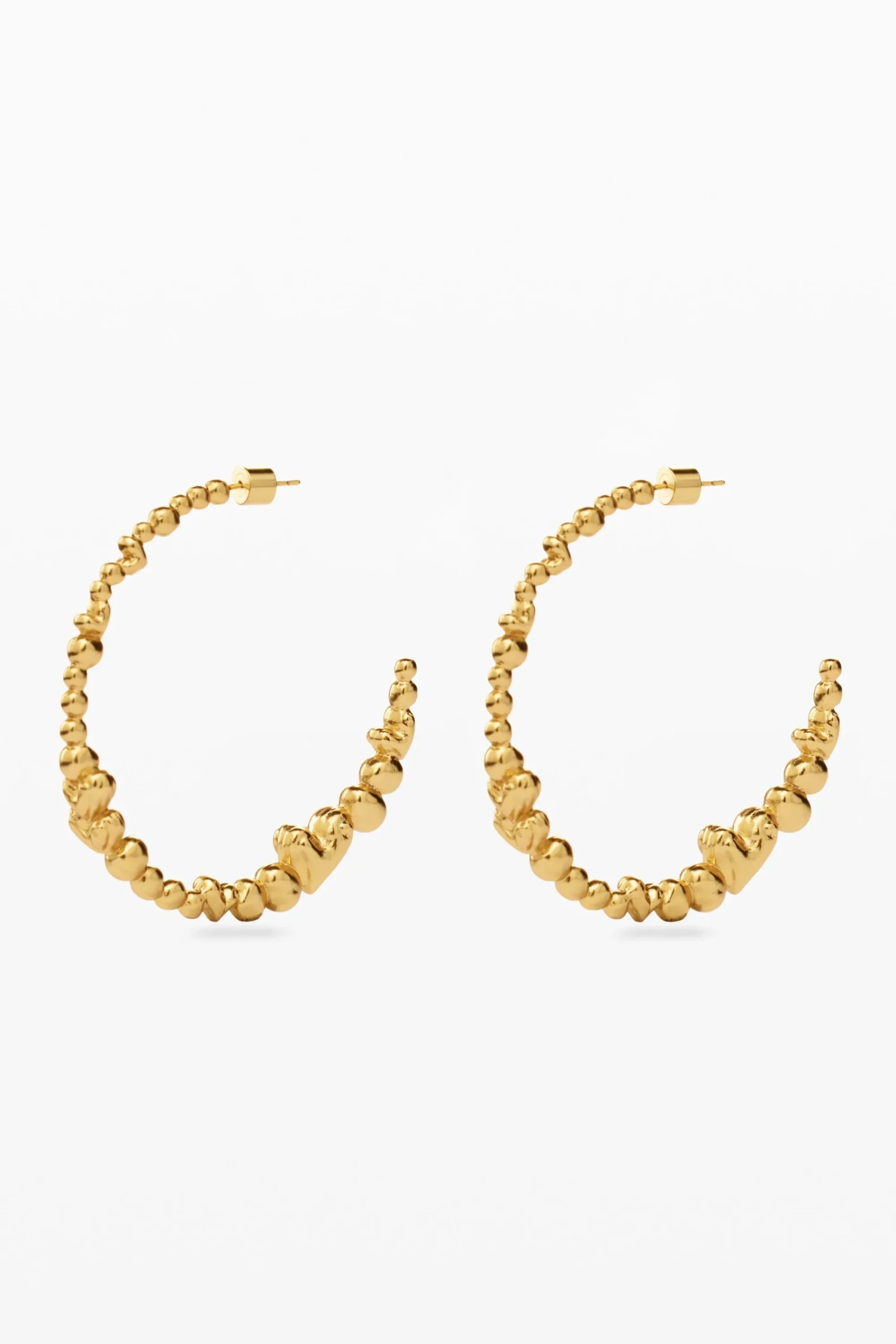 Joalharia<Desigual Brincos de argola com corações banhados a ouro Zalio
