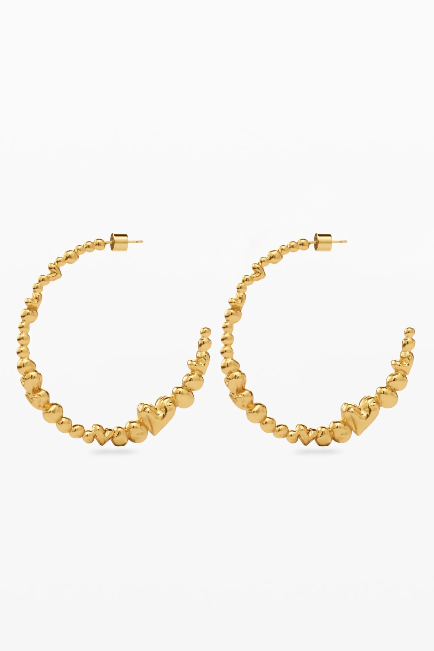 Joalharia<Desigual Brincos de argola com corações banhados a ouro Zalio