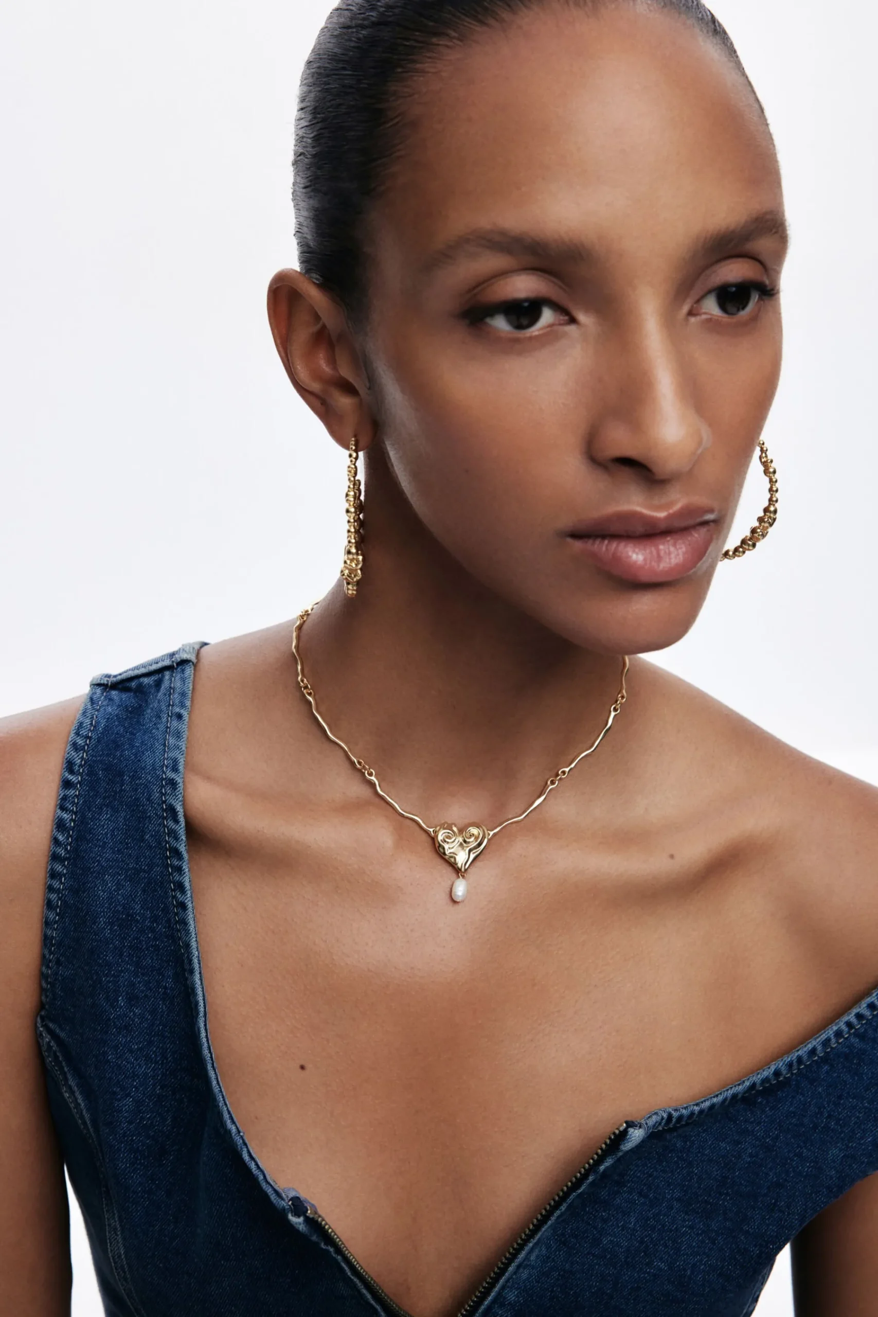 Joalharia<Desigual Brincos de argola com corações banhados a ouro Zalio