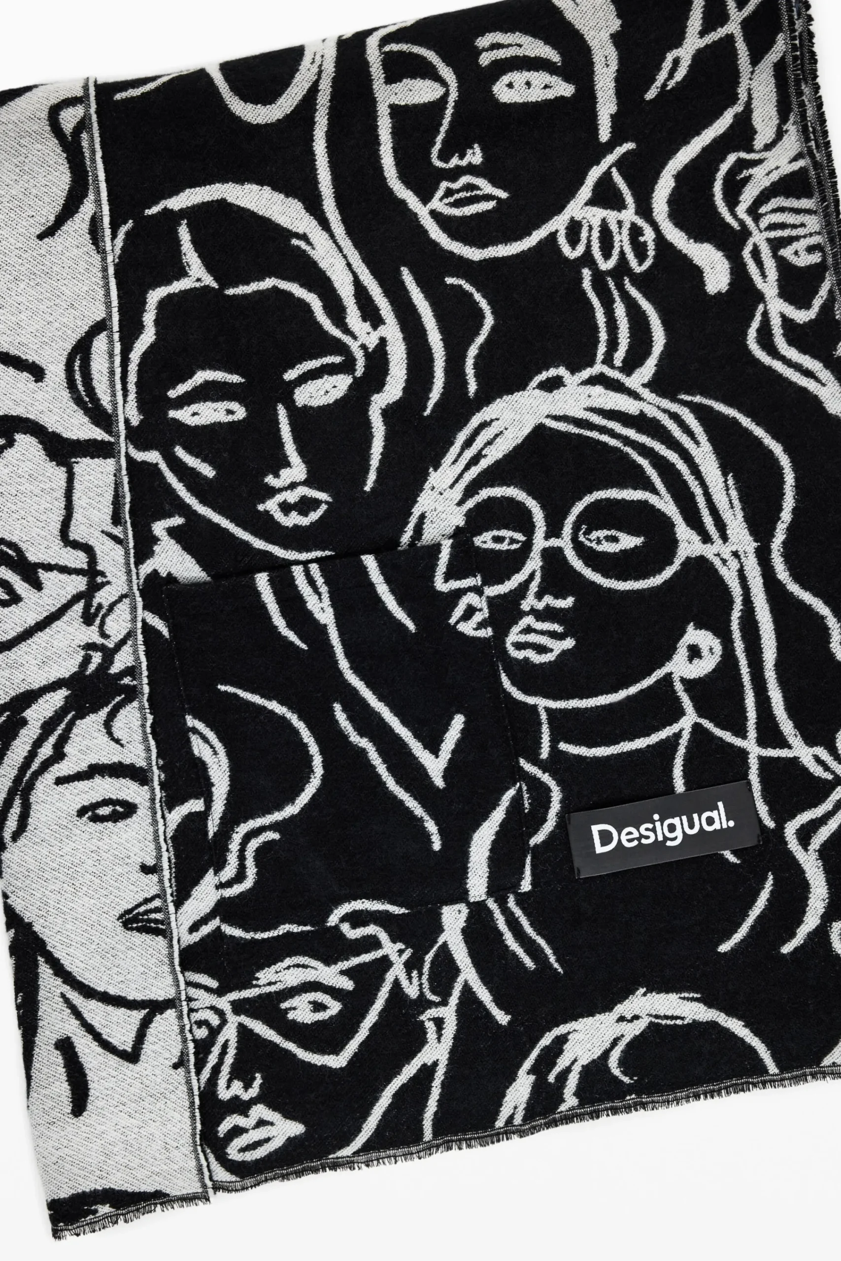 Écharpes E Cachecóis<Desigual Cachecol longo com rostos