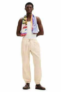 Jeans E Calças<Desigual Calça cargo estampada