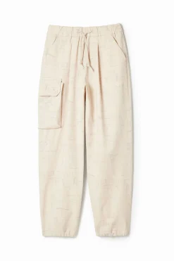 Jeans E Calças<Desigual Calça cargo estampada