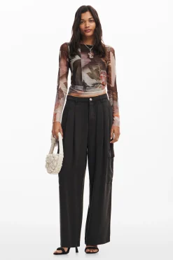 Calças<Desigual Calça cargo fluida
